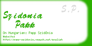 szidonia papp business card